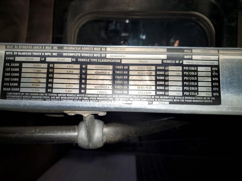 2005 Kenworth W900 მანქანა იყიდება აუქციონზე, vin: 1NKWLU0X15R070355, აუქციონის ნომერი: 97359275