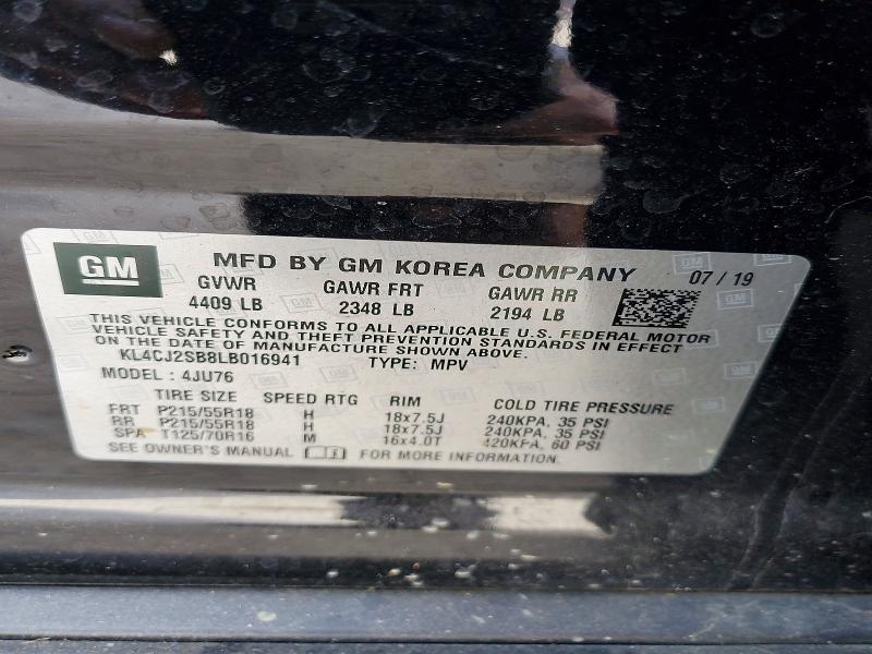73614715 :رقم المزاد ، KL4CJ2SB8LB016941 vin ، 2020 Buick Encore مزاد بيع