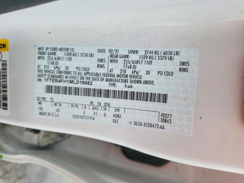 Продажа на аукционе авто 2021 Ford Ranger, vin: 1FTER4FH1MLD18682, номер лота: 99496755