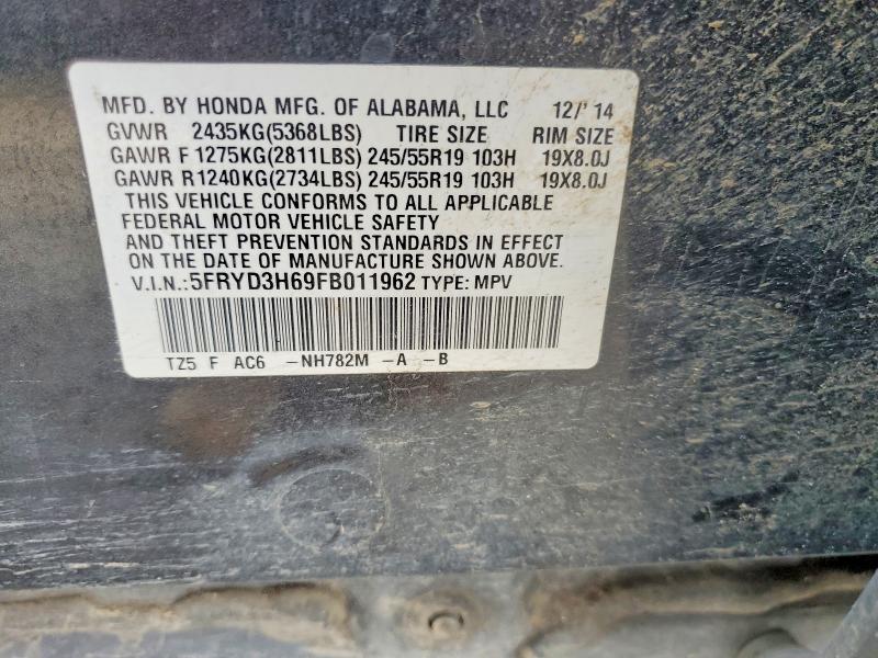Продаж на аукціоні авто 2015 Acura Mdx, vin: 5FRYD3H69FB011962, номер лоту: 74390335
