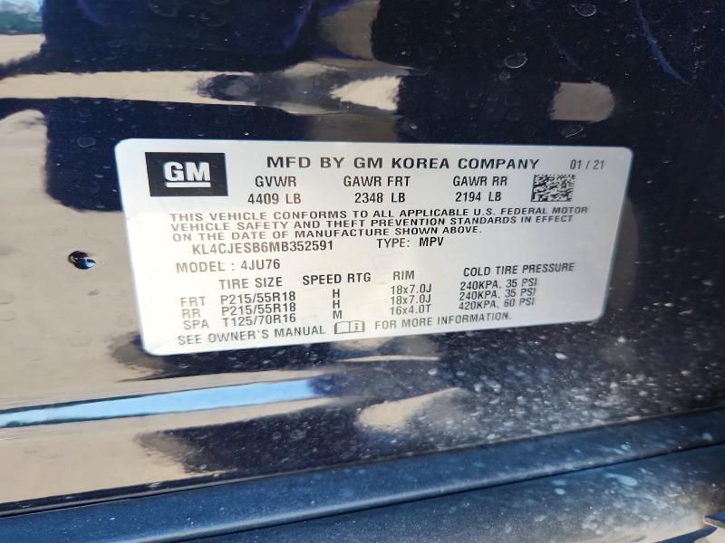 Продажа на аукционе авто 2021 Buick Encore, vin: KL4CJESB6MB352591, номер лота: 99119015