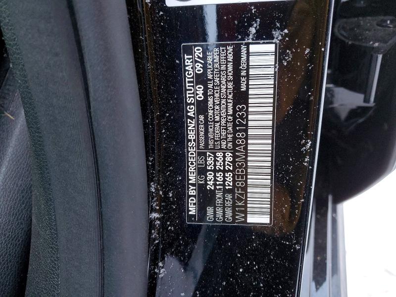 Продаж на аукціоні авто 2021 Mercedes-benz E, vin: W1KZF8EB3MA881233, номер лоту: 96006985