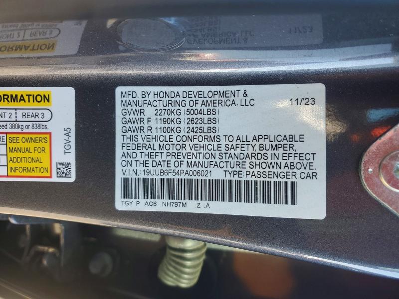 Продажа на аукционе авто 2023 Acura Tlx, vin: 19UUB6F54PA006021, номер лота: 73718945