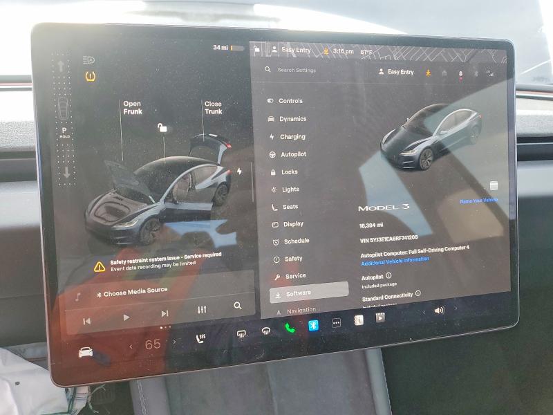 Продажа на аукционе авто 2024 Tesla Model 3, vin: 5YJ3E1EA6RF741208, номер лота: 72327035
