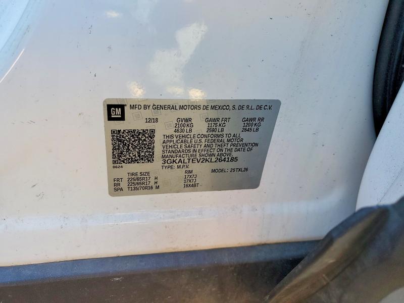 2019 Gmc Terrain მანქანა იყიდება აუქციონზე, vin: 3GKALTEV2KL264185, აუქციონის ნომერი: 96508935