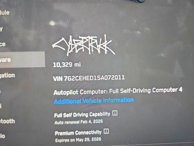 Aukcja sprzedaży 2025 Tesla Cybertruck, vin: 7G2CEHED1SA072011, numer aukcji: 75022225