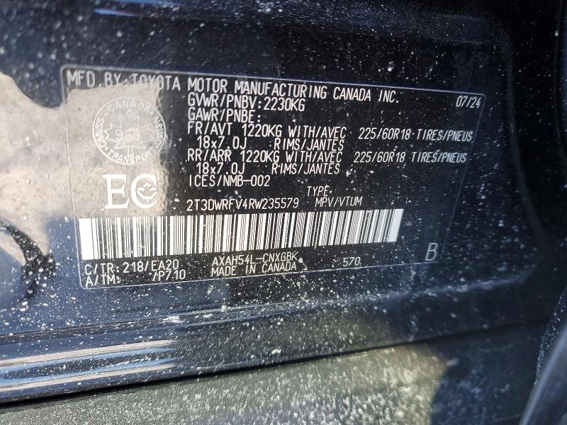 Продаж на аукціоні авто 2024 Toyota Rav4, vin: 2T3DWRFV4RW235579, номер лоту: 75576525