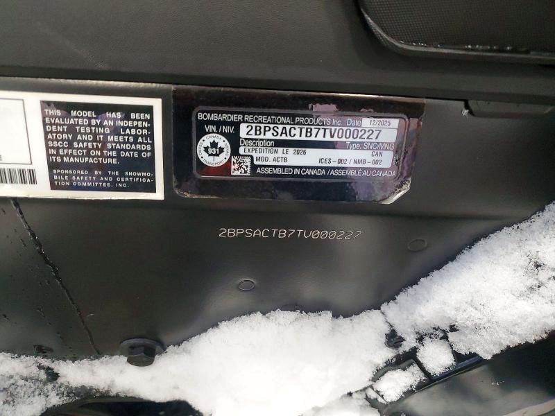 Продажа на аукционе авто 2026 Ski-doo Expedition Le 900 Ace Turbo, vin: 2BPSACTB7TV000227, номер лота: 73941785