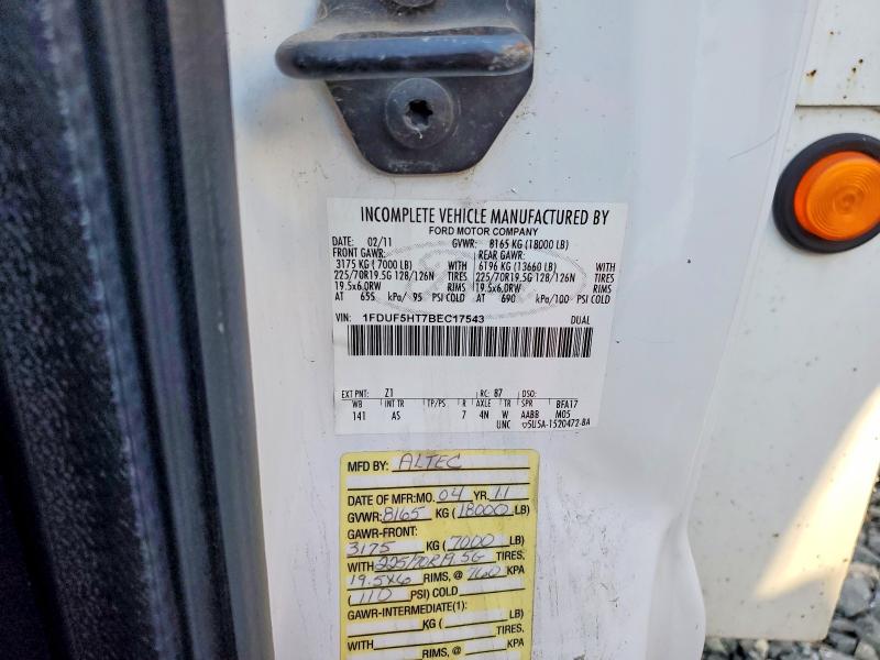2011 Ford F550 Super მანქანა იყიდება აუქციონზე, vin: 1FDUF5HT7BEC17543, აუქციონის ნომერი: 99790185