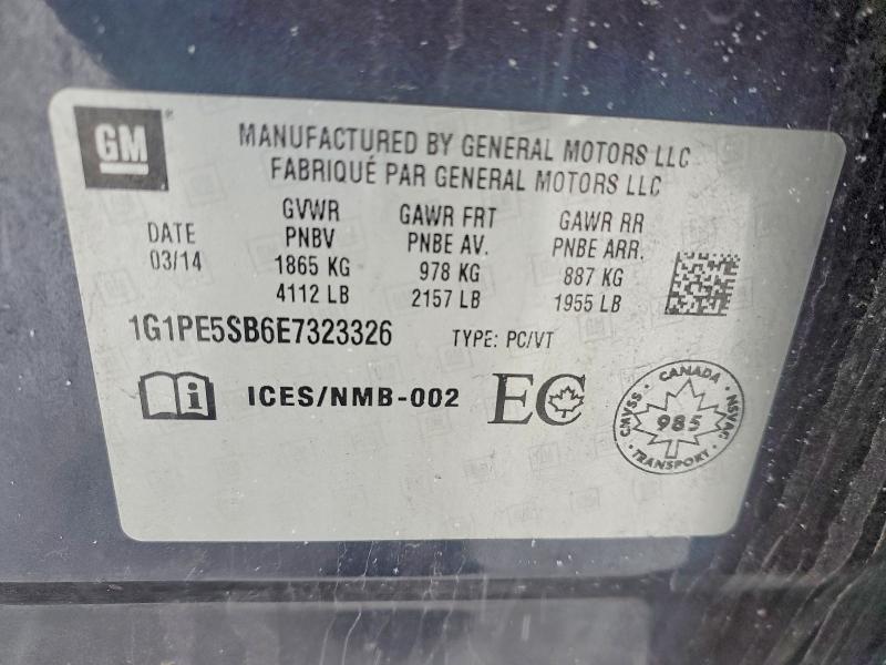 Продаж на аукціоні авто 2014 Chevrolet Cruze, vin: 1G1PE5SB6E7323326, номер лоту: 73646815