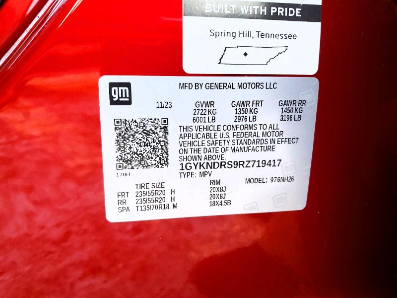 2024 Cadillac Xt5 მანქანა იყიდება აუქციონზე, vin: 1GYKNDRS9RZ719417, აუქციონის ნომერი: 74056885