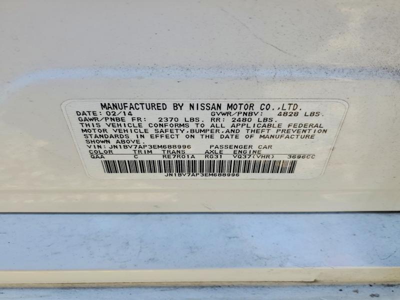 98150745 :رقم المزاد ، JN1BV7AP3EM688996 vin ، 2014 Infiniti Q50 مزاد بيع
