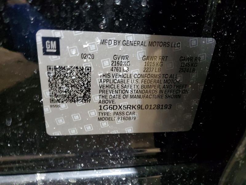 72751415 :رقم المزاد ، 1G6DX5RK9L0128193 vin ، 2020 Cadillac Ct5 مزاد بيع