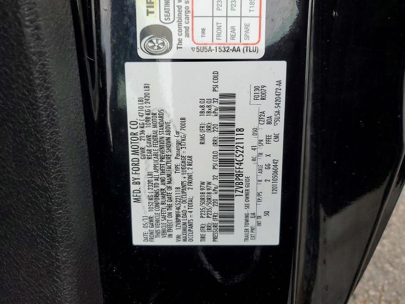 Продажа на аукционе авто 2012 Ford Mustang, vin: 1ZVBP8FF4C5221118, номер лота: 73172085