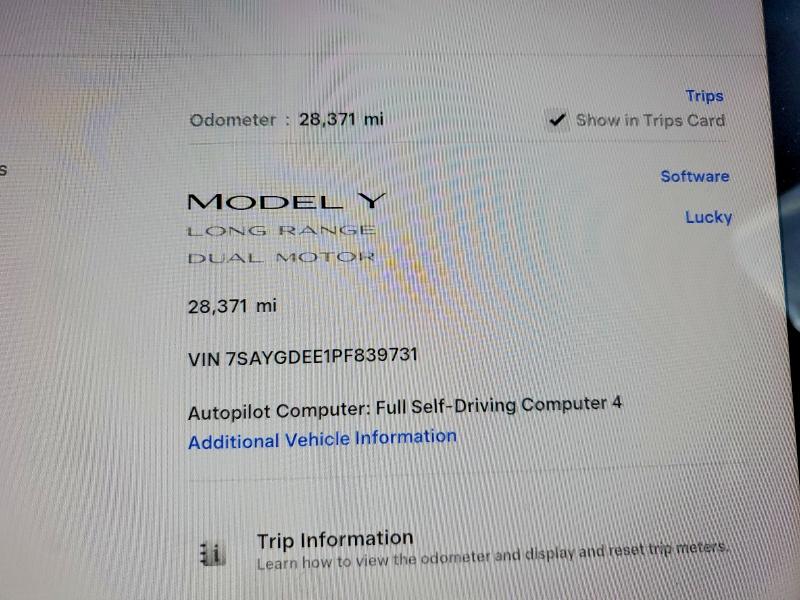 Aukcja sprzedaży 2023 Tesla Model Y, vin: 7SAYGDEE1PF839731, numer aukcji: 75316615