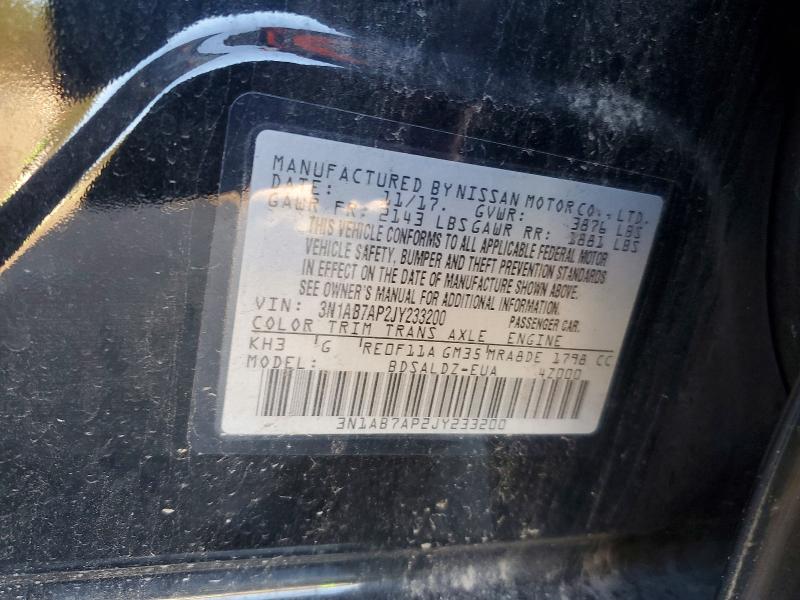 Продажа на аукционе авто 2018 Nissan Sentra, vin: 3N1AB7AP2JY233200, номер лота: 98216545