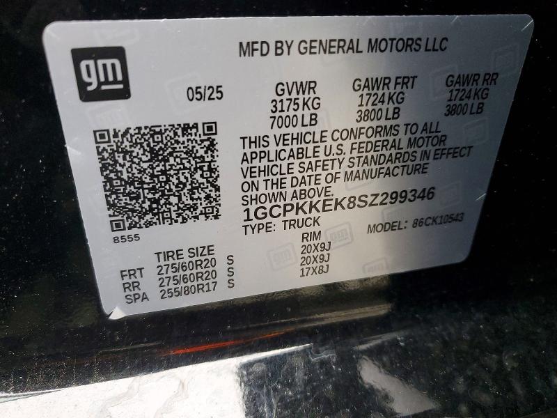 Продажа на аукционе авто 2025 Chevrolet Silverado, vin: 1GCPKKEK8SZ299346, номер лота: 98177135