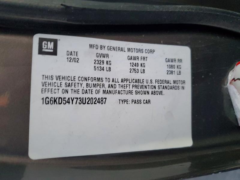 Aukcja sprzedaży 2003 Cadillac Deville, vin: 1G6KD54Y73U202487, numer aukcji: 99359035