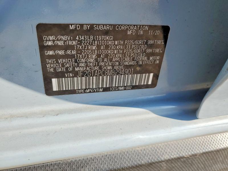 2021 Subaru Crosstrek მანქანა იყიდება აუქციონზე, vin: JF2GTAPC8M8294901, აუქციონის ნომერი: 75179975