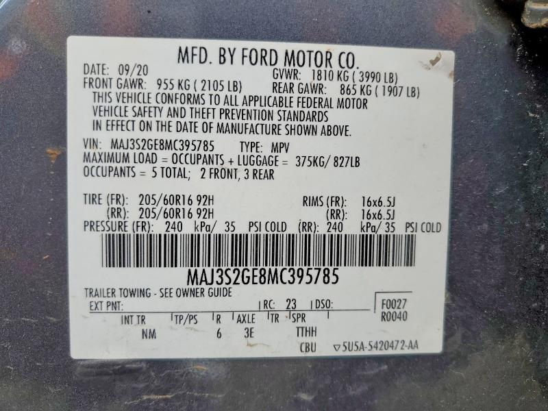 Продаж на аукціоні авто 2021 Ford Ecosport S, vin: MAJ3S2GE8MC395785, номер лоту: 74117115