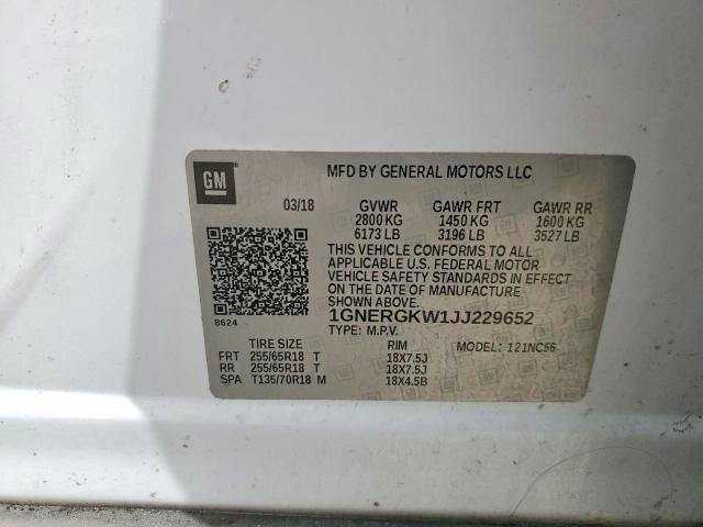 73517905 :رقم المزاد ، 1GNERGKW1JJ229652 vin ، 2018 Chevrolet Traverse L مزاد بيع