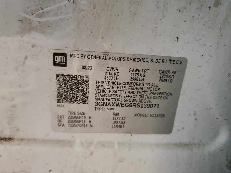 Продаж на аукціоні авто 2024 Chevrolet Equinox, vin: 3GNAXWEG6RS139071, номер лоту: 73971205