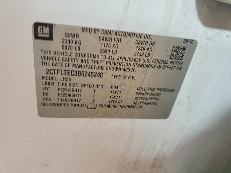Aukcja sprzedaży 2011 Gmc Terrain, vin: 2CTFLTEC3B6245248, numer aukcji: 74272705