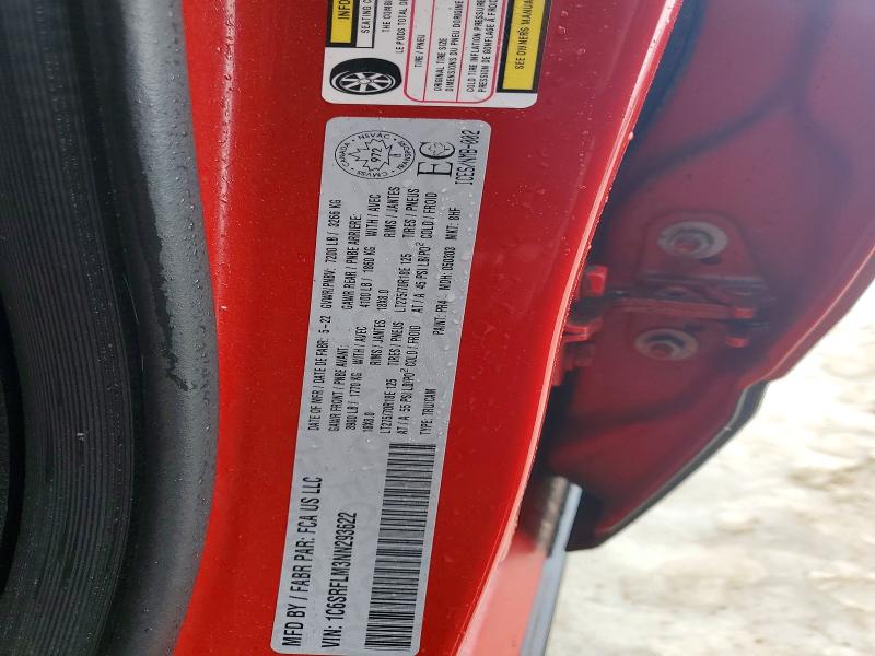 72105975 :رقم المزاد ، 1C6SRFLM3NN293622 vin ، 2022 Ram 1500 مزاد بيع