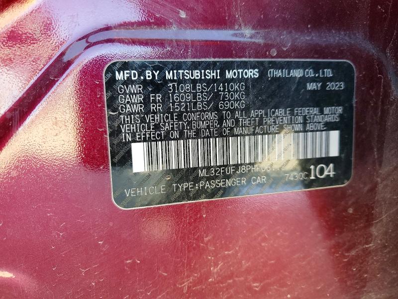 Продаж на аукціоні авто 2023 Mitsubishi Mirage, vin: ML32FUFJ8PHF06112, номер лоту: 73196815