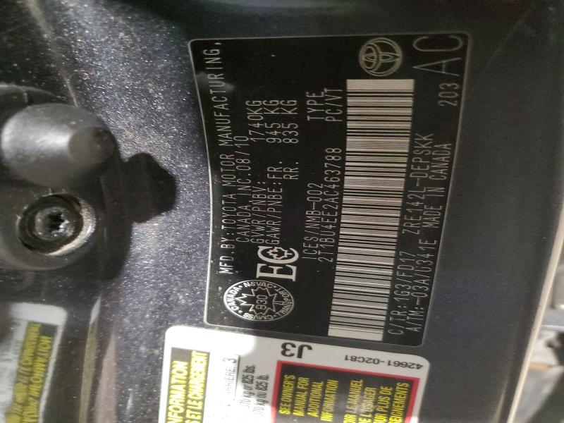 Продажа на аукционе авто 2010 Toyota Corolla Ba, vin: 2T1BU4EE2AC463788, номер лота: 98783095