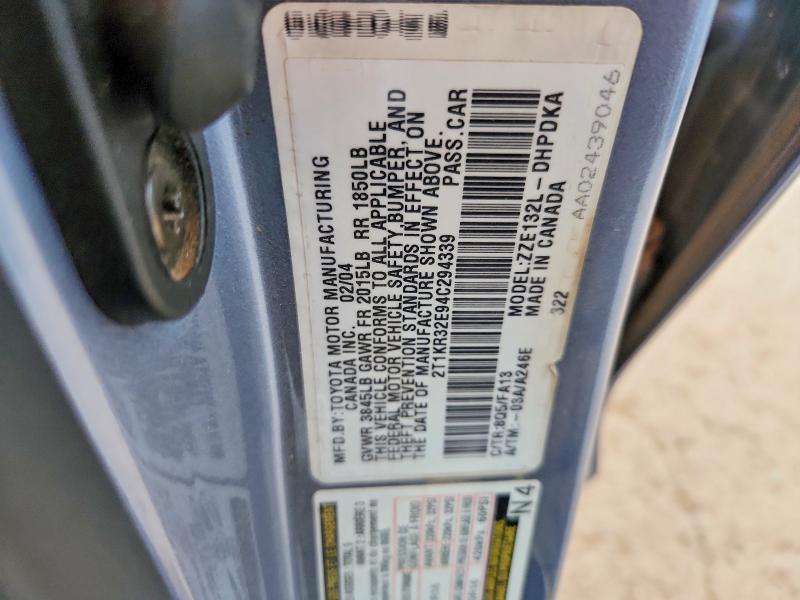 Продаж на аукціоні авто 2004 Toyota Corolla Ma, vin: 2T1KR32E94C294339, номер лоту: 73854815