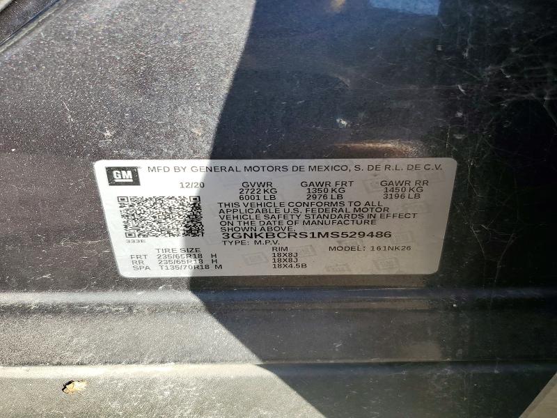 Продаж на аукціоні авто 2021 Chevrolet Blazer 2lt, vin: 3GNKBCRS1MS529486, номер лоту: 97678135