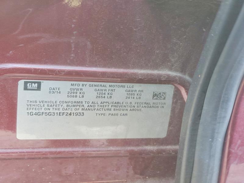 2014 Buick Lacrosse მანქანა იყიდება აუქციონზე, vin: 1G4GF5G31EF241933, აუქციონის ნომერი: 98260425