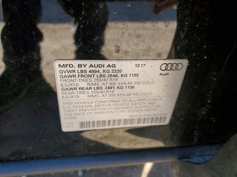 Продажа на аукционе авто 2018 Audi Q3, vin: WA1JCCFSXJR015747, номер лота: 72550305