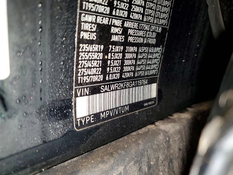 72160565 :رقم المزاد ، SALWR2KF8GA119764 vin ، 2016 Land Rover Range Rover Sport مزاد بيع