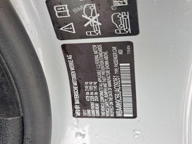 2018 Bmw 440xi მანქანა იყიდება აუქციონზე, vin: WBA4W9C59JAC09261, აუქციონის ნომერი: 98560195