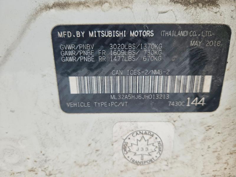 72843075 :رقم المزاد ، ML32A5HJ6JH013213 vin ، 2018 Mitsubishi Mirage مزاد بيع