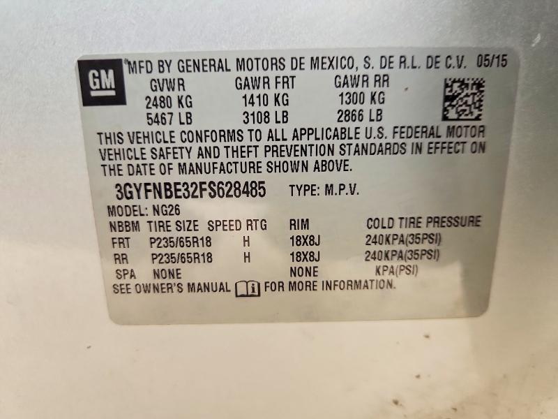 Aukcja sprzedaży 2015 Cadillac Srx, vin: 3GYFNBE32FS628485, numer aukcji: 98114585