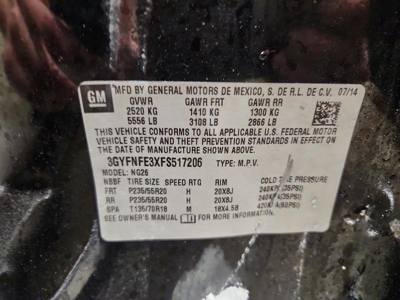 Продажа на аукционе авто 2015 Cadillac Srx, vin: 3GYFNFE3XFS517206, номер лота: 73441575