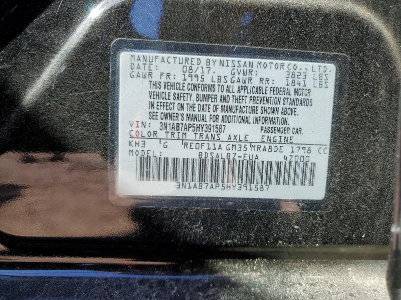Aukcja sprzedaży 2017 Nissan Sentra, vin: 3N1AB7AP5HY391587, numer aukcji: 74947695