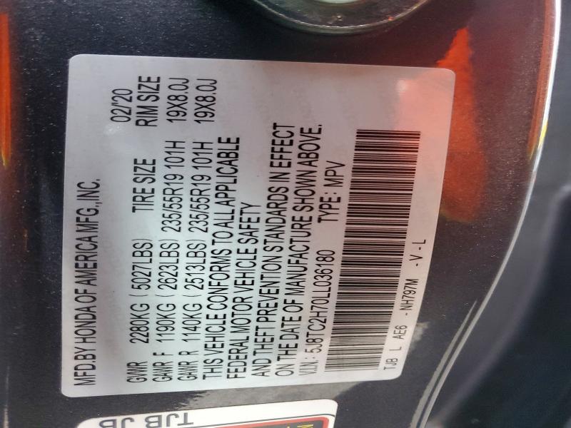 Aukcja sprzedaży 2020 Acura Rdx, vin: 5J8TC2H70LL036180, numer aukcji: 99710055