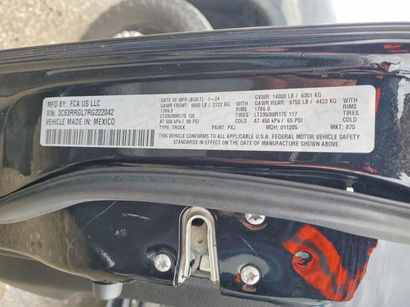 2024 Ram 3500 მანქანა იყიდება აუქციონზე, vin: 3C63RRGL7RG222042, აუქციონის ნომერი: 72264675