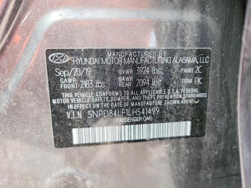 Продаж на аукціоні авто 2020 Hyundai Elantra, vin: 5NPD84LF1LH541499, номер лоту: 73326815