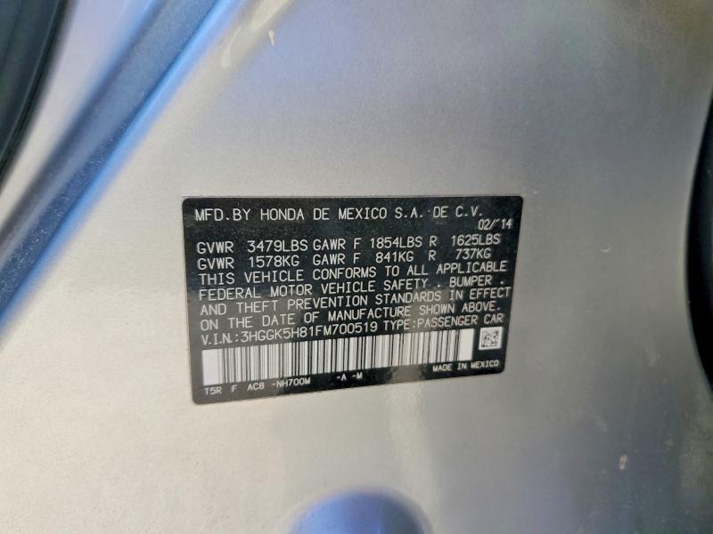 Aukcja sprzedaży 2015 Honda Fit Ex, vin: 3HGGK5H81FM700519, numer aukcji: 99339915
