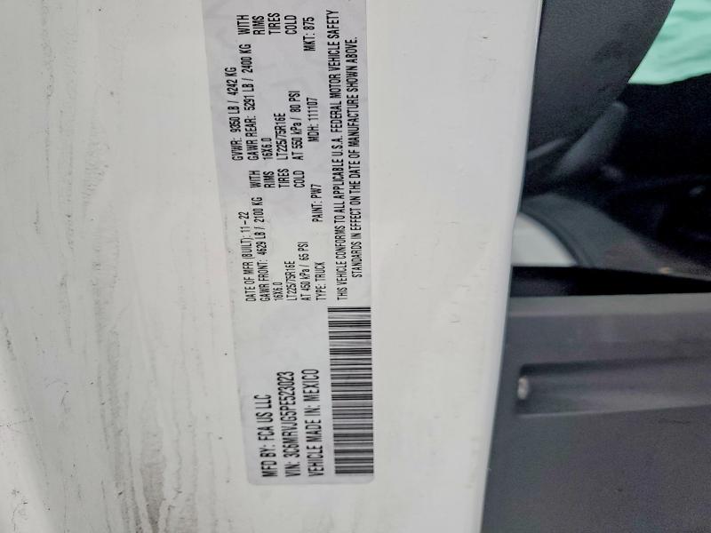 98694565 :رقم المزاد ، 3C6MRVJG5PE523023 vin ، 2023 Ram Promaster مزاد بيع