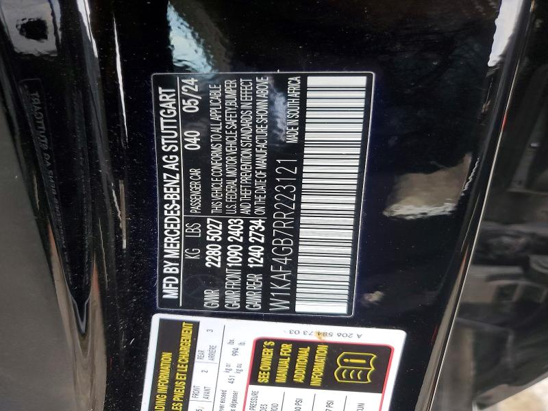 Aukcja sprzedaży 2024 Mercedes-benz C, vin: W1KAF4GB7RR223121, numer aukcji: 98650575