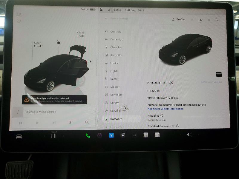 Aukcja sprzedaży 2022 Tesla Model 3, vin: 5YJ3E1EA0NF285846, numer aukcji: 73290505