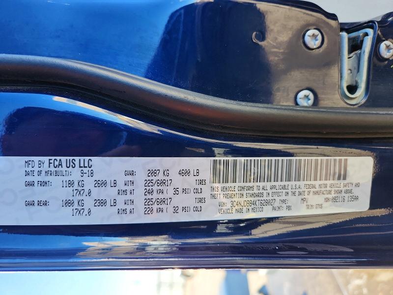 Продажа на аукционе авто 2019 Jeep Compass, vin: 3C4NJDBB4KT628027, номер лота: 72259085