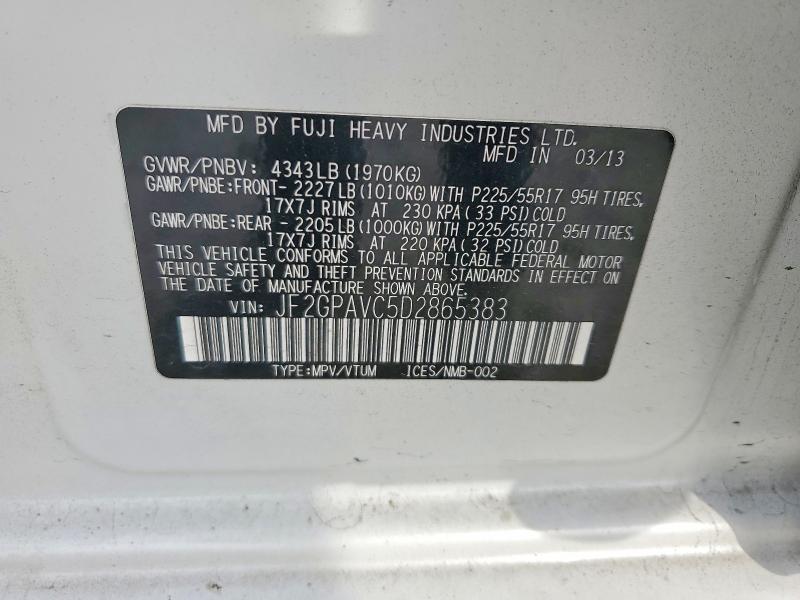 Aukcja sprzedaży 2013 Subaru Xv Crosstrek, vin: JF2GPAVC5D2865383, numer aukcji: 99146585