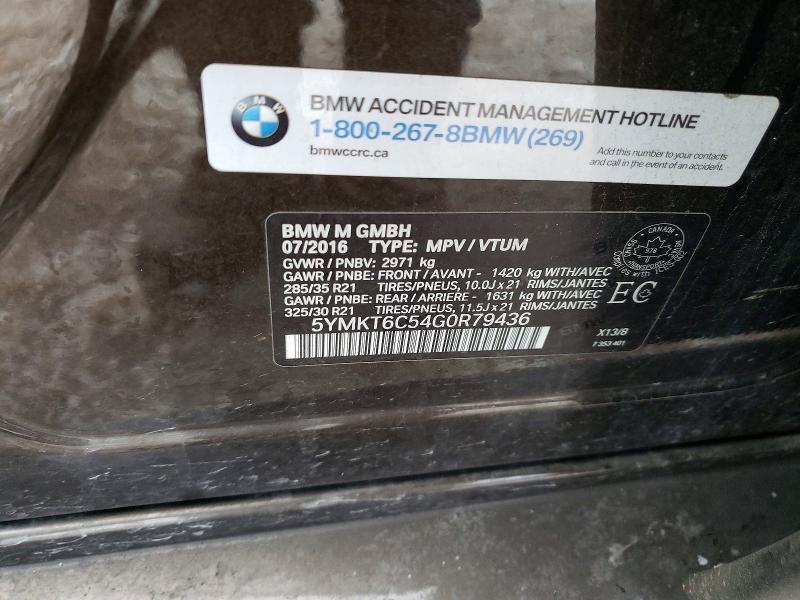 Продажа на аукционе авто 2016 Bmw X5 M, vin: 5YMKT6C54G0R79436, номер лота: 98066585